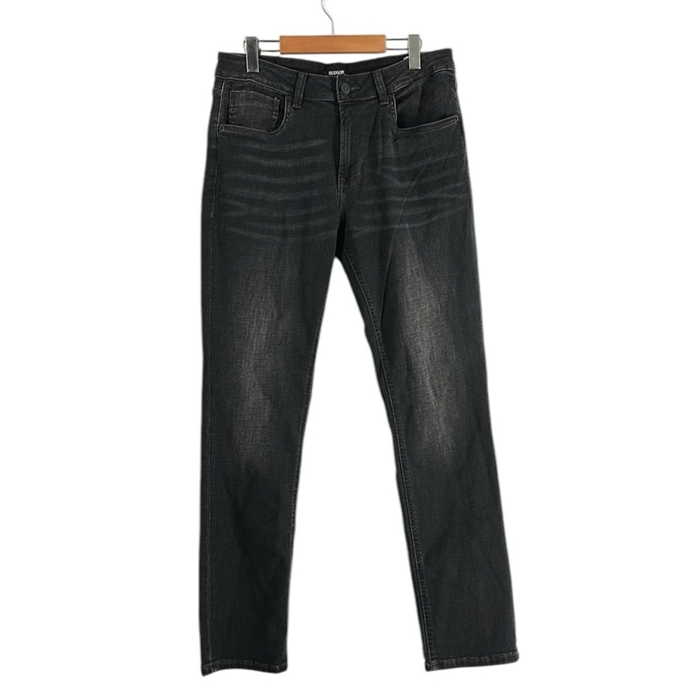 Hudson Blake Black Wash Denim Slim Straight Zip Fly Jean 32" Inseam Size 32 NWT